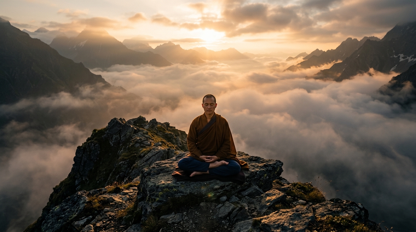 Crecimiento espiritual — meditación al amanecer
